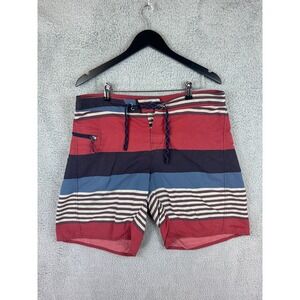 Patagonia Short Mens 36 Striped Wavefarer Board Swim Trunks Beach Surf 86630